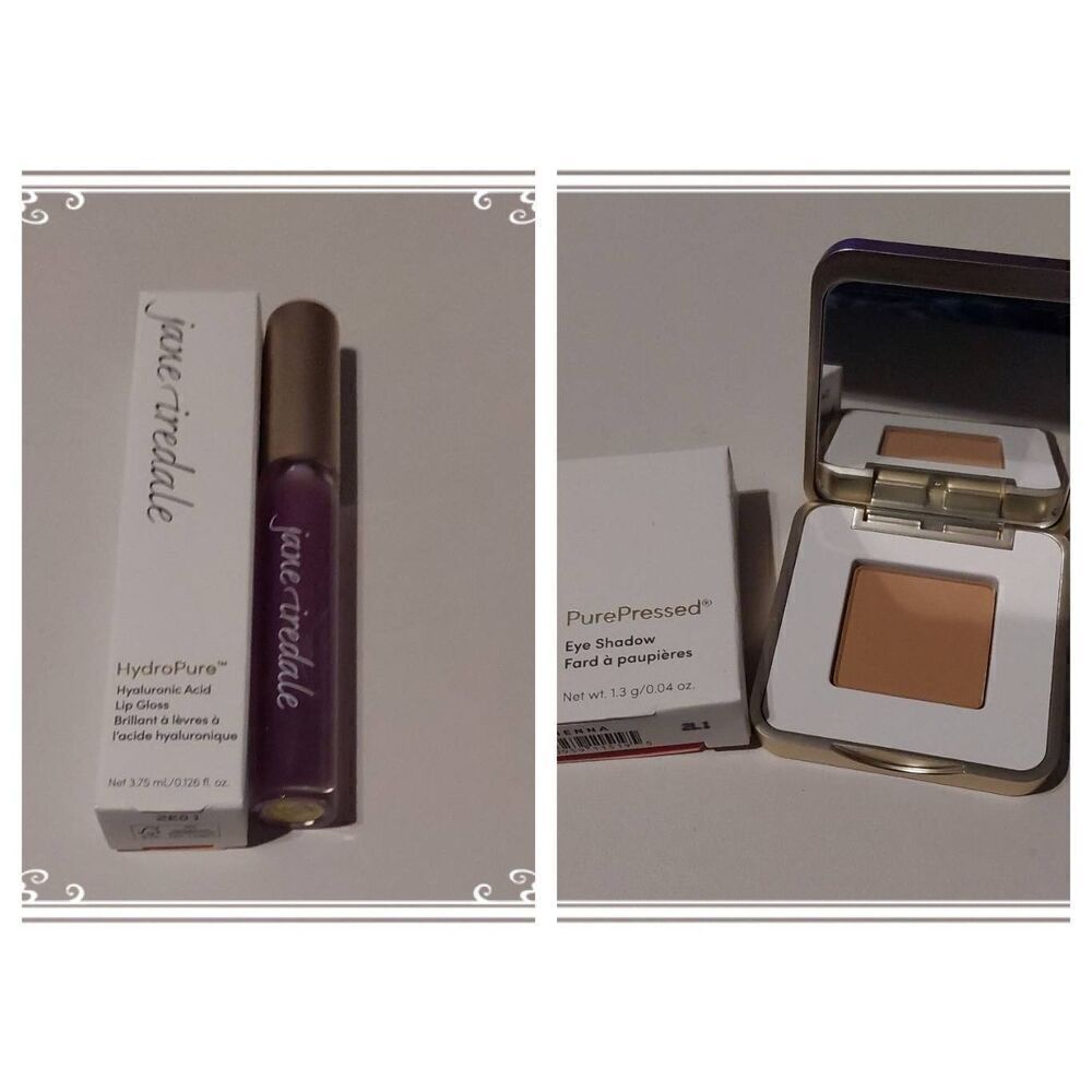 NIB~Jane Iredale Hyaluronic Acid Lip Gloss & Pure Pressed Eye Shadow Duo